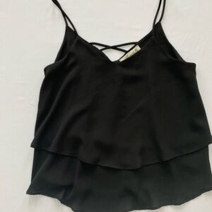 Annabella Black Layered Camisole Top - Size Small